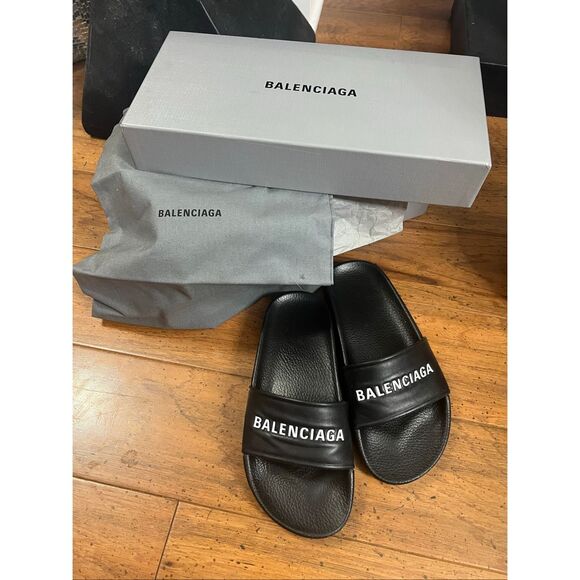 Balenciaga classic logo leather slides size 36 - Picture 4 of 8